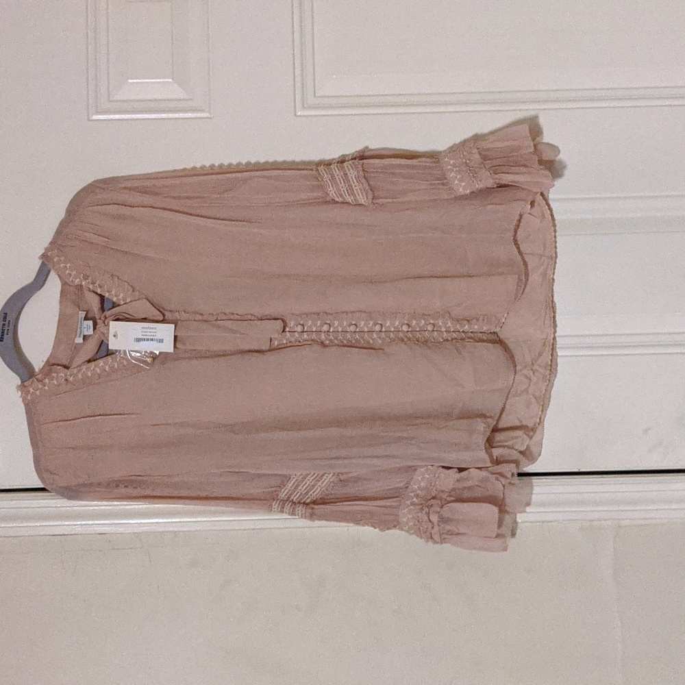 Sundance Women's Sheer Ruffled and Embroidered Blouse